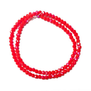 Faceted Rondelle Half Plated Coral 4x3mm Beads
