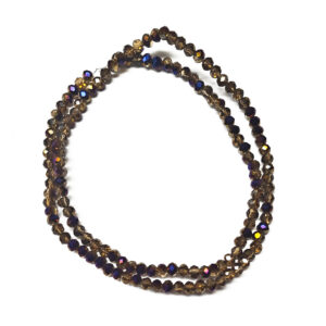 Faceted Rondelle 4mm Half Rainbow Peru Plated Beads