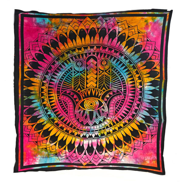 Hamsa Hand Double Tapestry Tie Dye