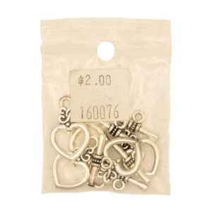 Heart Toggle Clasp 5 Pairs
