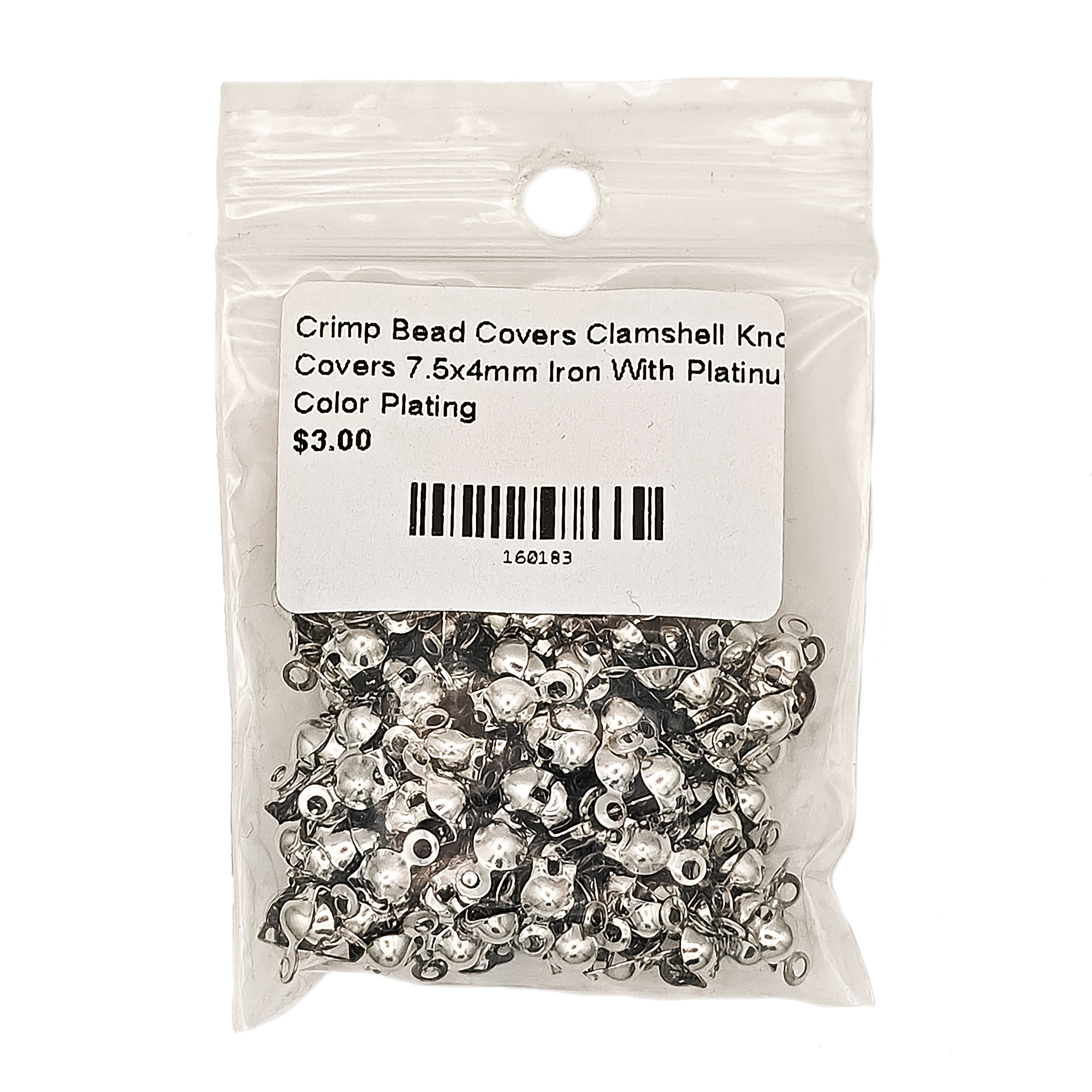 Iron-Platinum-Color-7.5x4mm-Clamshell-Knot-Covers-160183-2