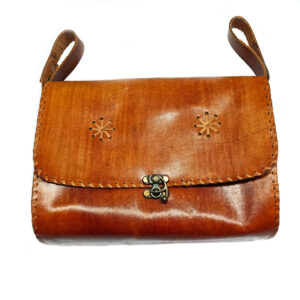 Light Leather Bag with Lock Front