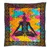 Lotus Pose With Chakras Double Tapestry Tie Dye