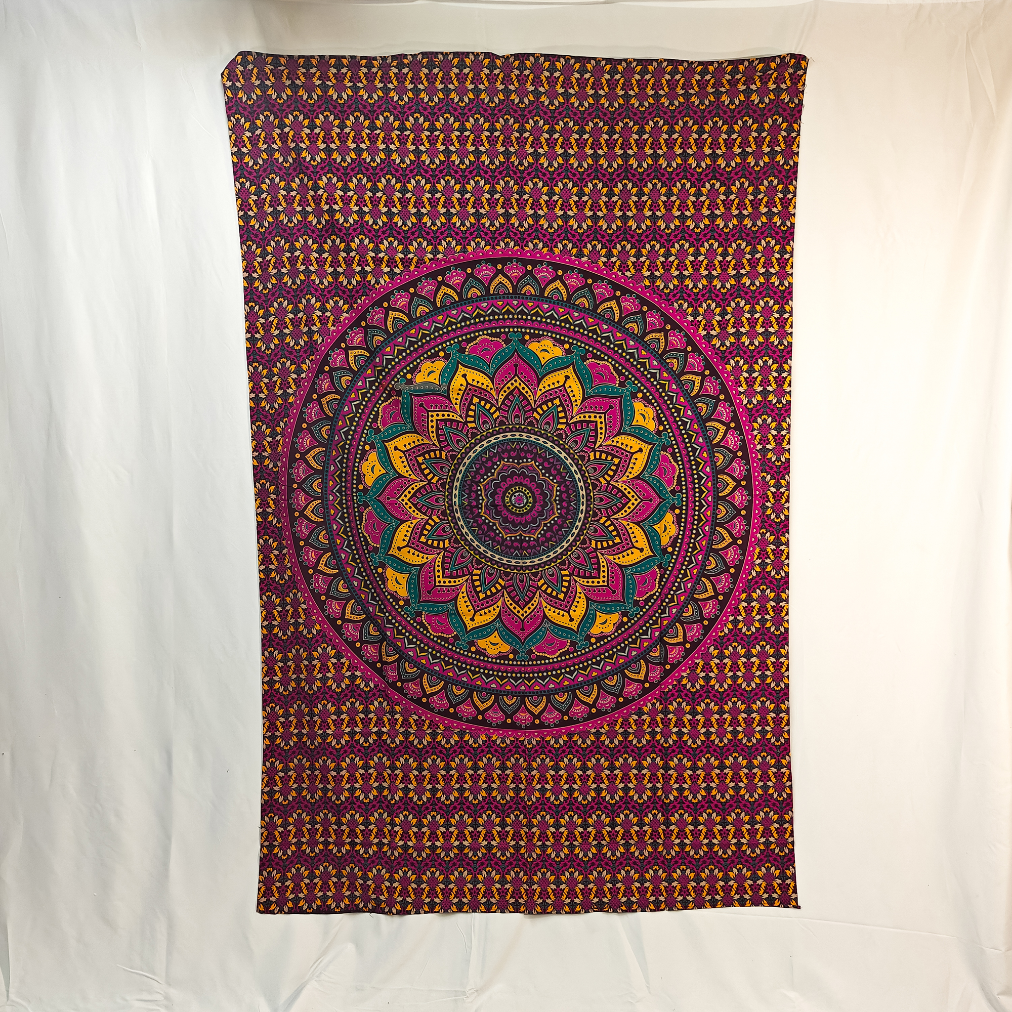 Mandala With Diamonds Purple Yellow Single