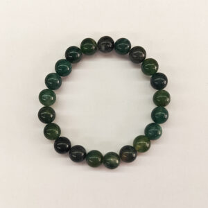 Moss Agate 8mm Bead Stretchy Bracelet