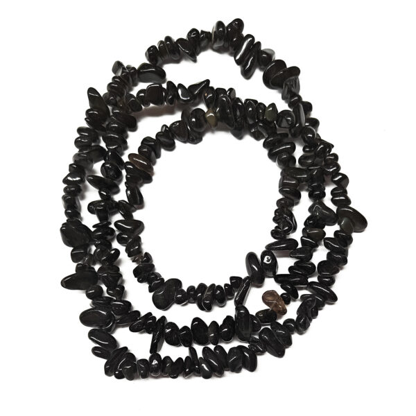 Obsidian Chip Beads 240124 Obsidian Chip Beads