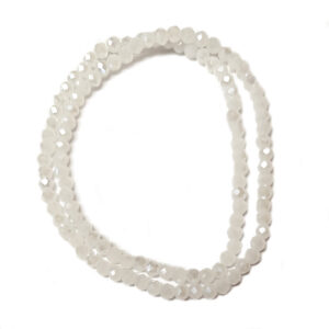 Faceted Rondelle Opaque White 3.5x3mm Beads