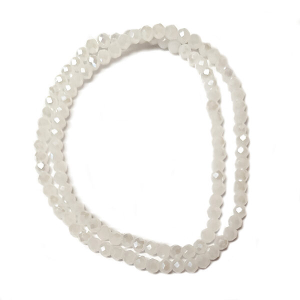Opaque 3.5x3mm White Rondelle Beads 180490