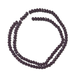 Faceted Rondelle Opaque Medium Purple 3.5x3mm Beads