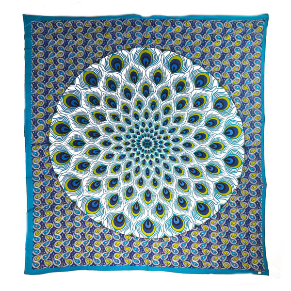 Peacock Feather Medallion Double Tapestry