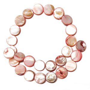Pink Shell Flat Beads