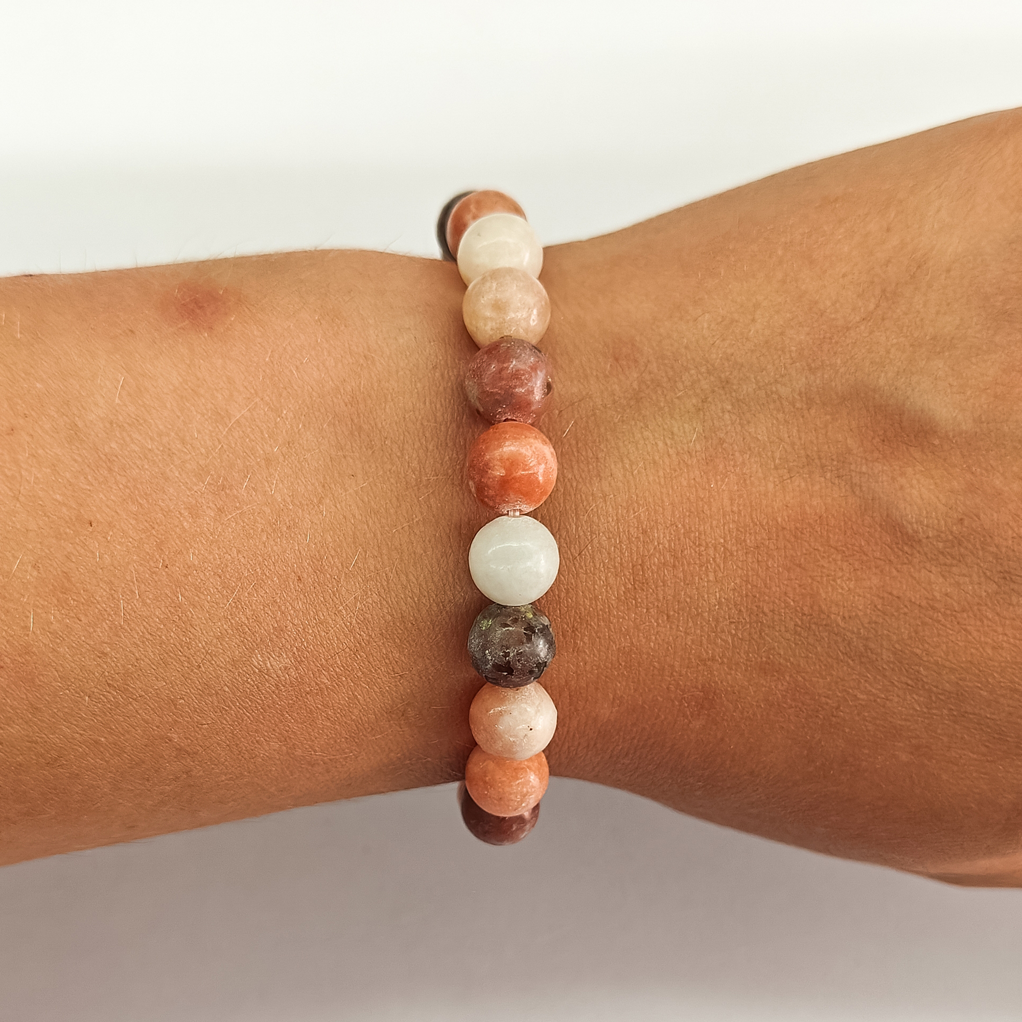 Plum Blossom Jasper 8mm Bead Stretchy Bracelet