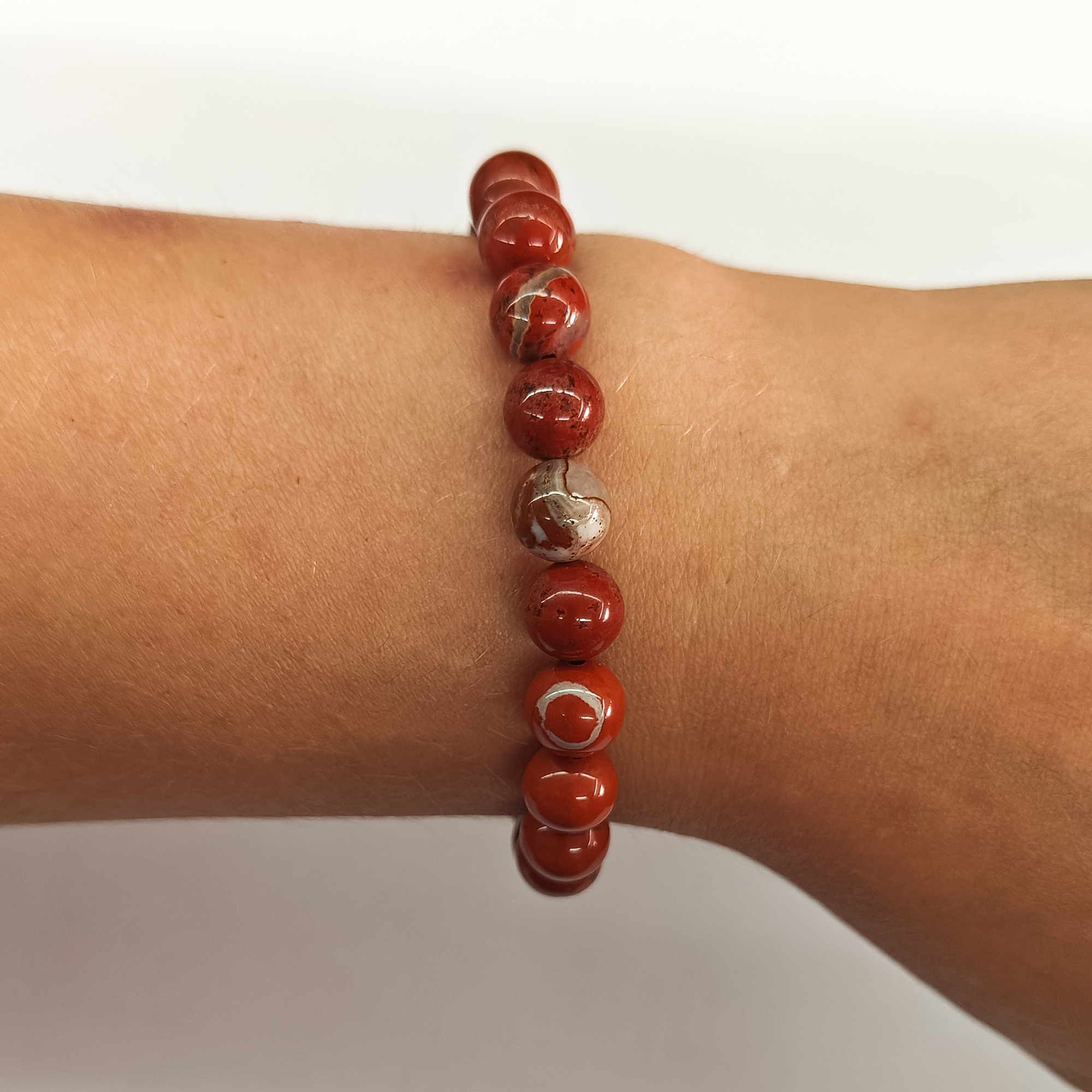 Red Jasper 8mm Bead Stretchy Bracelet