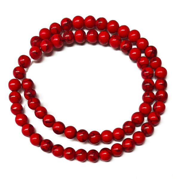 Red Synth Howlite 6mm Beads