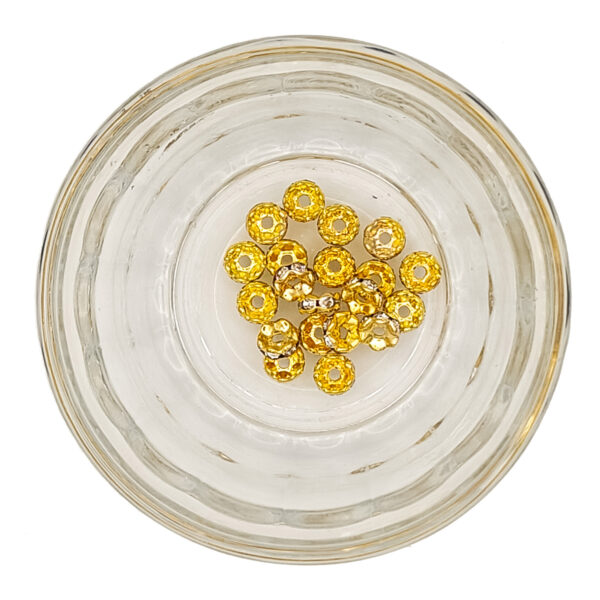 Rhinestone Spacer Beads 6mm Brass 20Pcs – Golden 160159