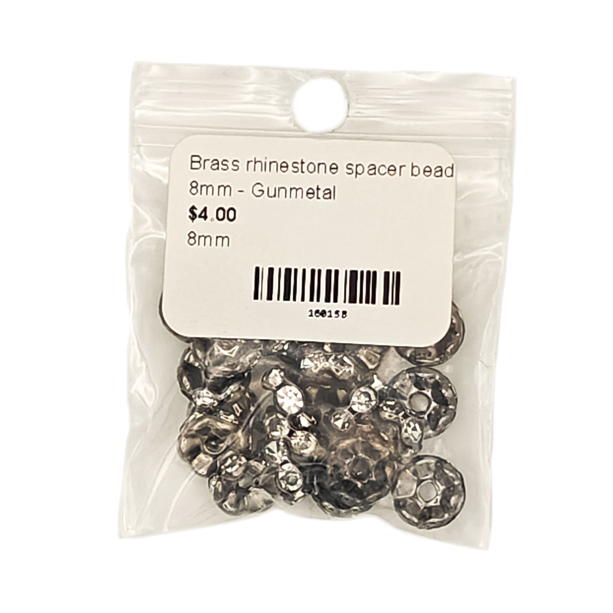 Rhinestone Spacer Beads 8mm Brass – Gunmetal 160158 2