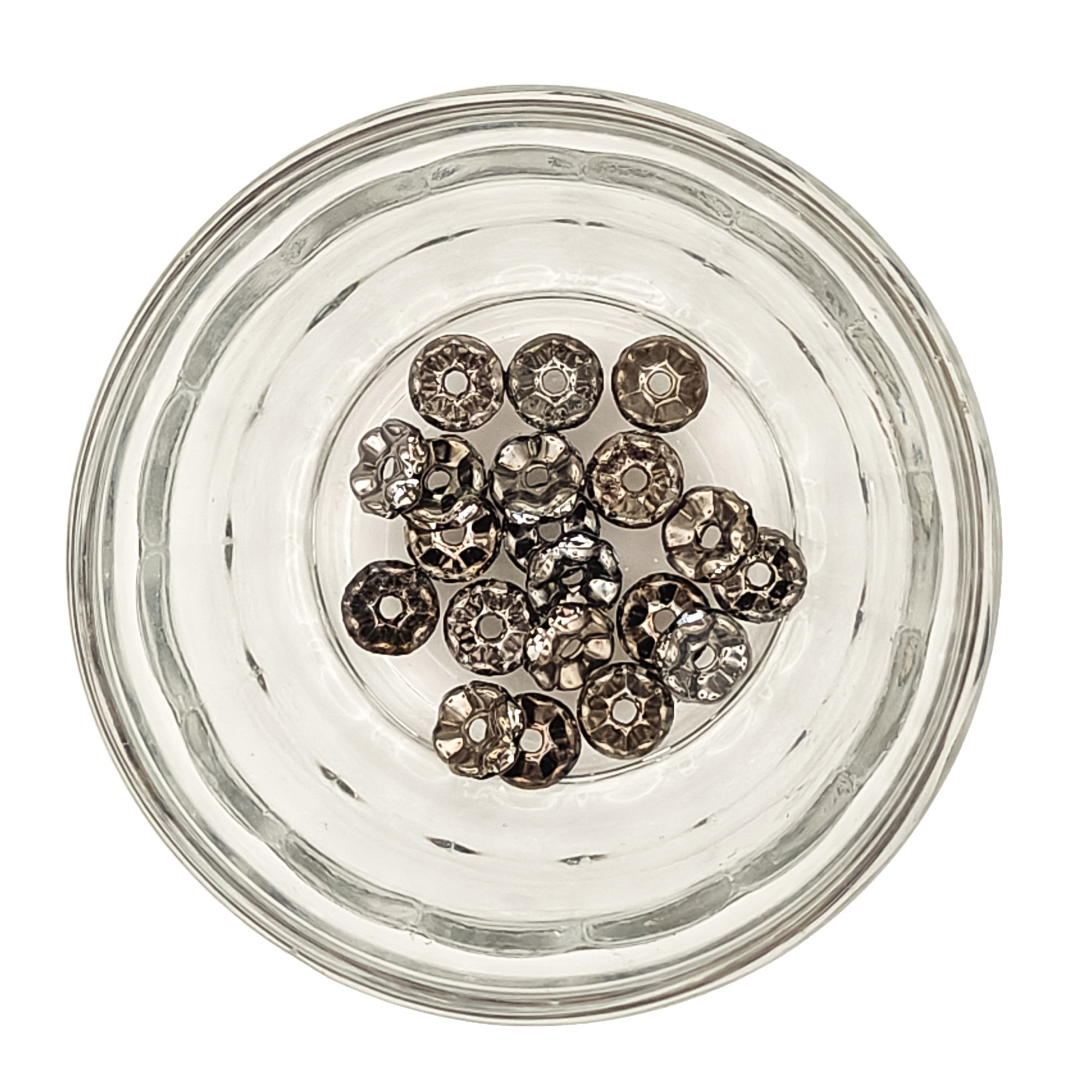 Rhinestone Spacer Beads 8mm Brass – Gunmetal 160158