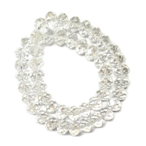 Faceted Rondelle Clear Pearl Luster 16x12mm Beads
