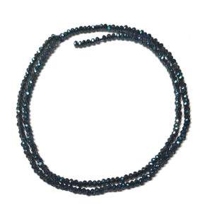 Faceted Rondelle Plated Blue 2x1.5mm Beads