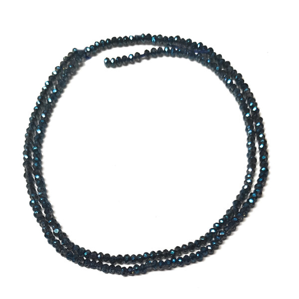 Rondelle 2×1.5mm Full Plate Blue Beads 180401