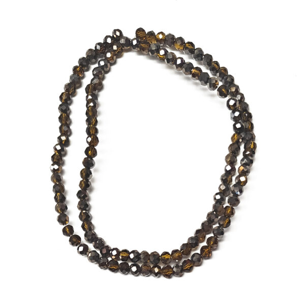 Rondelle 3.5x3mm Brown Half Black Plated 180408