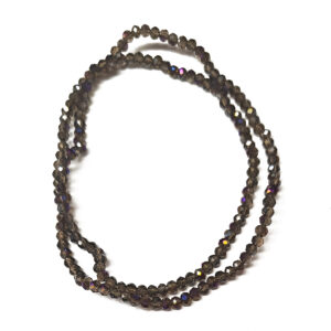 Faceted Rondelle AB Plated Dark Grey 3x2mm Beads