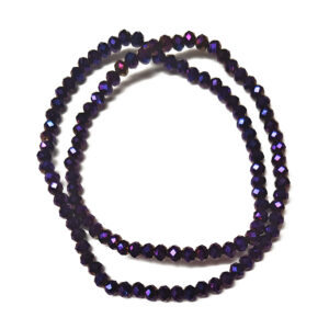 Faceted Rondelle Electroplated Purple 3x2mm Beads