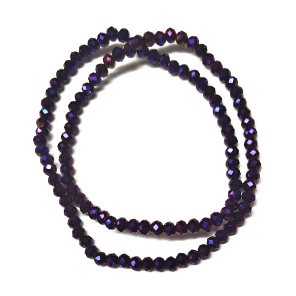 Rondelle 3x2mm Electroplated Purple Beads 180402