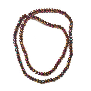 Faceted Rondelle Electroplated Orchid 3x3.5mm Beads