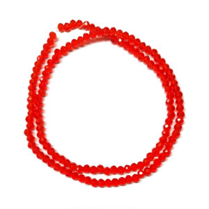 Faceted Rondelle Dark Orange 4x3mm Beads