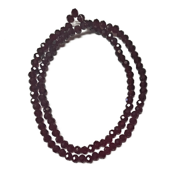 Rondelle 4x3mm Dark Red Faceted 180411