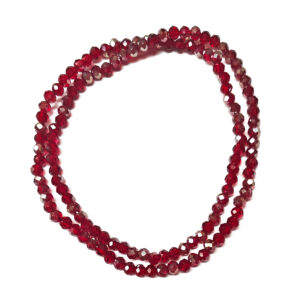 Faceted Rondelle Half Plated Dark Red 4x3mm Beads