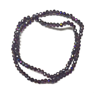 Faceted Rondelle Half Rainbow Plated Dark Violet 4x3mm Beads