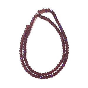 Faceted Rondelle Purple Half Plated 4x3mm Beads