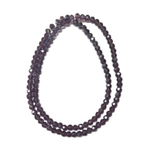 Faceted Rondelle Violet Half Plated 4x3mm Beads