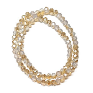 Faceted Rondelle Half Plated Linen 6x5mm Beads