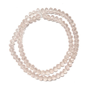 Faceted Rondelle Pink 6x5mm Beads