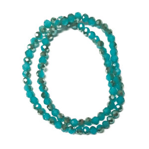 Faceted Rondelle Half Plated turquoise 6x5mm Beads