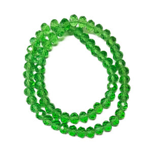 Faceted Rondelle Lime Green 8x6mm Beads