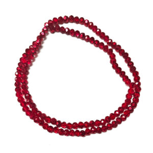 Faceted Rondelle 4x3mm Transparent Painted Red Beads