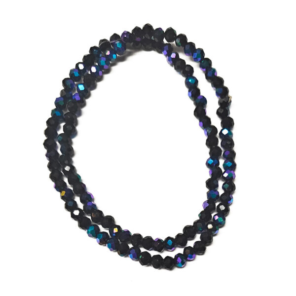 Rondelle Half Rainbow Plated Black 4x3mm 180345