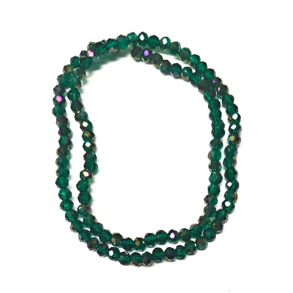 Rondelle Half Rainbow Plated Dark Cyan 4x3mm 180405