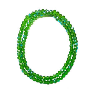 Faceted Rondelle Half Rainbow Plated Medium Sea Green 4x3mm Beads