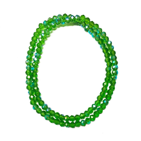 Rondelle Half Rainbow Plated Medium Sea Green 4x3mm 180396