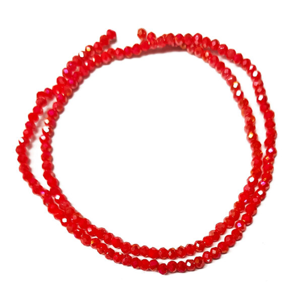 Rondelle Opaque Electroplated Orange-Red 3x2mm Beads 180509 1