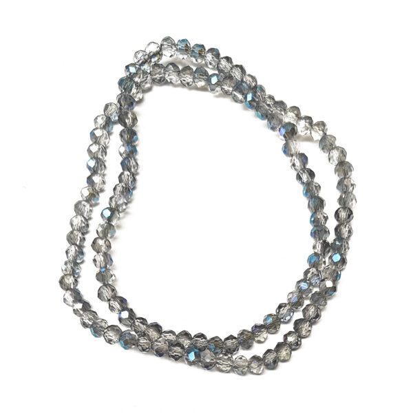 Rondelle Transparent Half Plated Light Steel Blue 4x3mm 180514