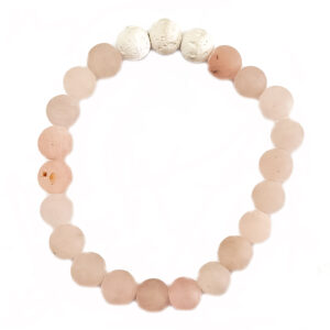Rose Quartz White Lava Stone 8mm Stretch Bracelet