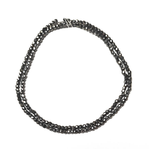 Round Faceted 2mm Platinum Plated Beads 180470