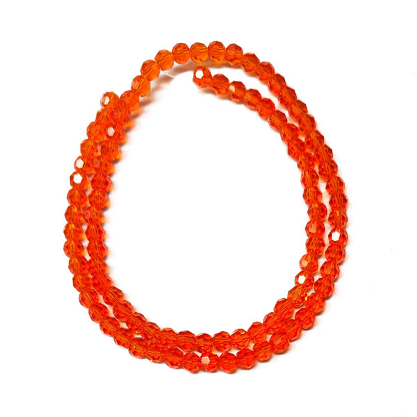 Round Faceted 4mm Dark Orange 180431
