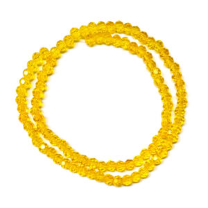 Round Faceted 4mm Transparent Gold Beads